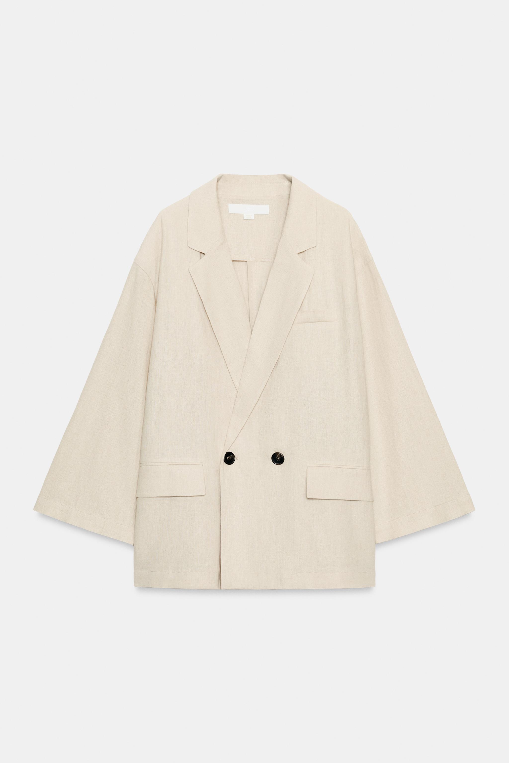 VESTE À BOUTONNAGE CROISÉ AVEC LIN